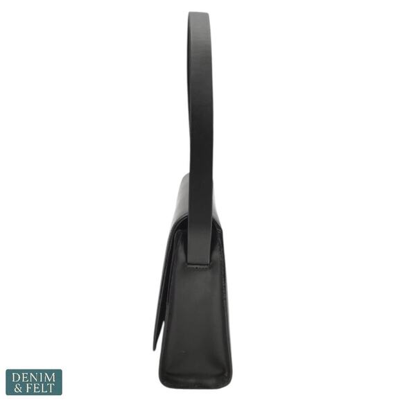 Gucci Vintage Black Smooth Leather Shoulder Bag/Purse 001 3063 G Logo Flap - Picture 3 of 16